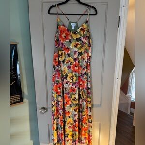 Nicole Miller colorful satin dress